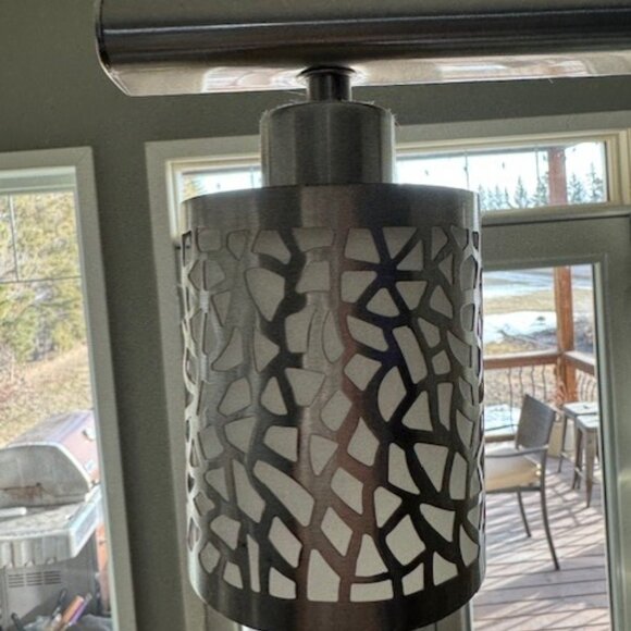 Pendant light fixtures - two matching sets - brushed nickel. Like new. - Picture 4 of 4
